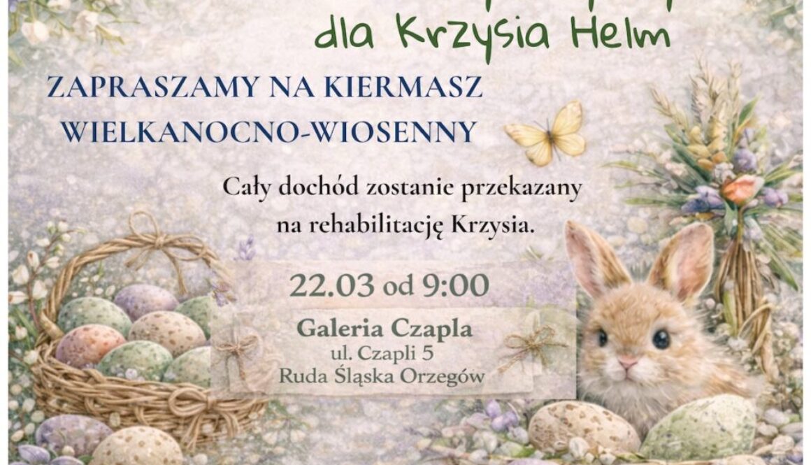 Kiermasz Wielkanocny dla Krzysia Helm 22.03.2026
